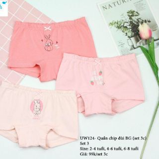 Quần chip đùi bé gái đủ size 2-8y