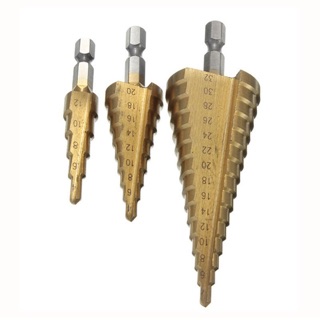 Bộ 3 mũi khoan bước titanium 4-12-4-20-4-32mm