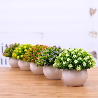 Chậu hoa giả cao 15cm trang trí nhà cửa, văn phòng đẹp (kèm chậu)