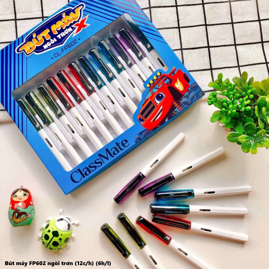 Bút máy Classmate - mẫu mới - hai chế độ bơm - ngòi trơn - kim tinh - FP601/FP602/FP603 - vpp Quế Anh