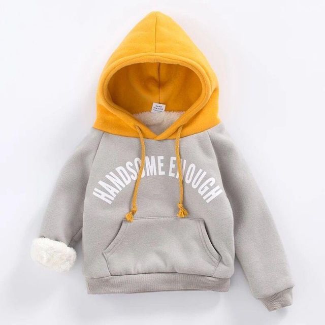 Áo hoodie bé trai lót lông