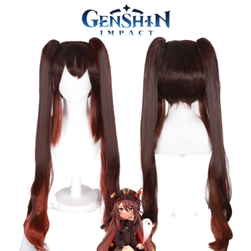 Genshin Impact HuTao Cosplay Wig Ponytail Halloween Carnival Comic Con Props girl gift