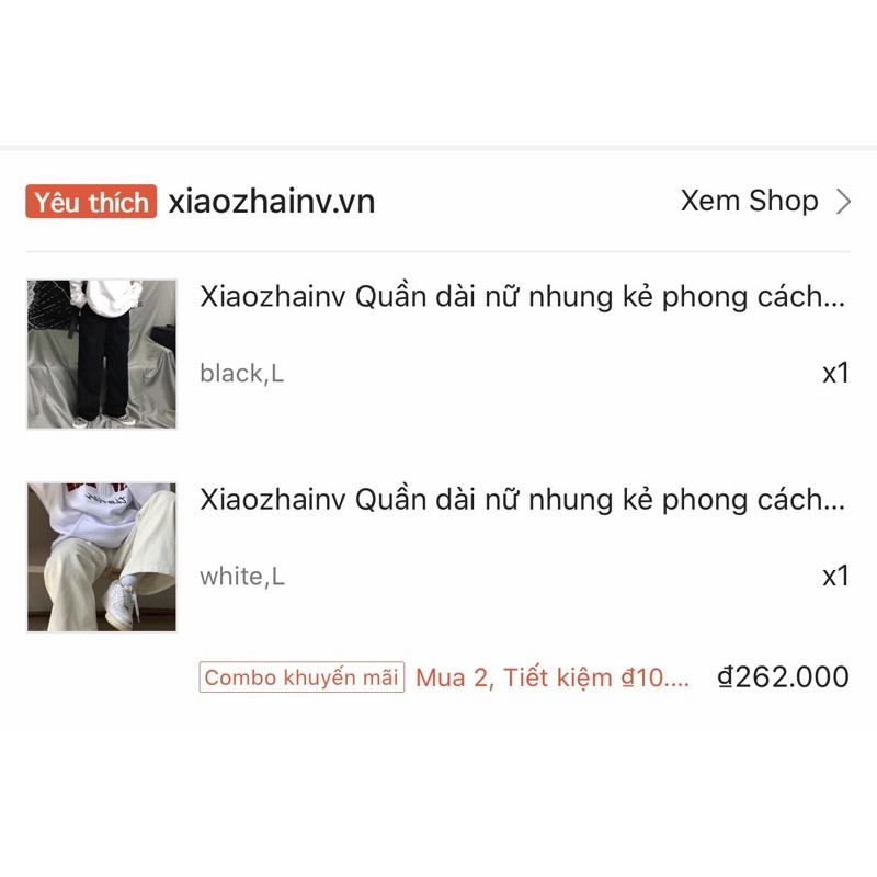 Thanh lý pass quần Xiaozhainv Quần dài nữ nhung kẻ phong cách Hàn Quốc hợp thời trang