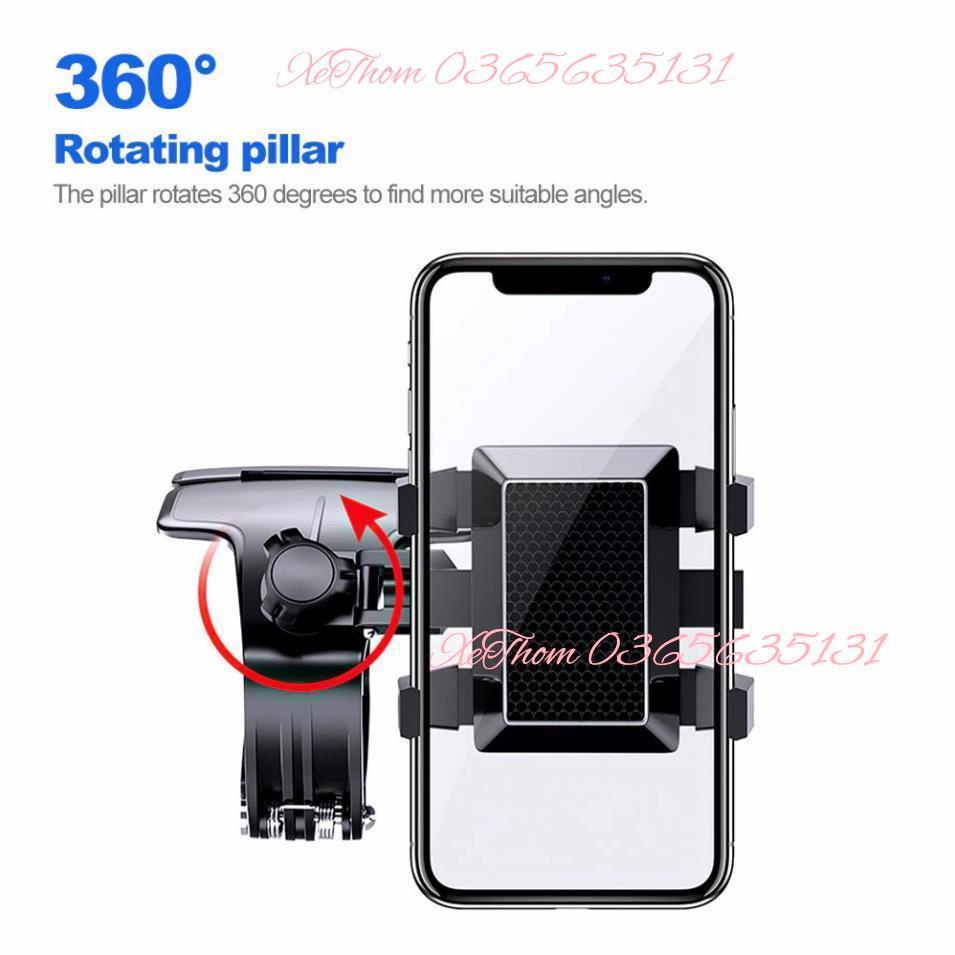 Giá đỡ điện thoại ô tô Car phone holder kẹp trên xe hơi xoay 360 độ chống rung treo đa điểm trên taplo, gương chiếu hậu