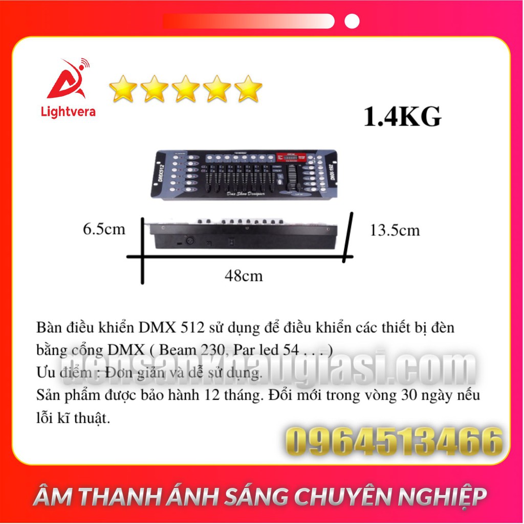 Bàn Điều Khiển Mixer DMX 512 Đèn Sân Khấu Lightvera