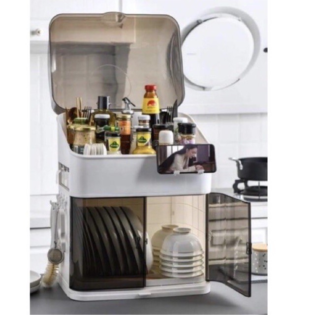 Tủ đựng bát đĩa đa năng có kèm hũ gia vị | BigBuy360 - bigbuy360.vn
