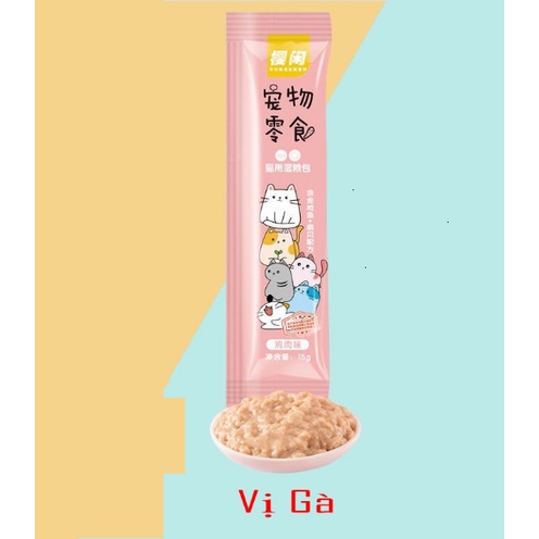 COMBO 50 thanh Súp thưởng cho mèo Shizuka Thanh 15g mix vị