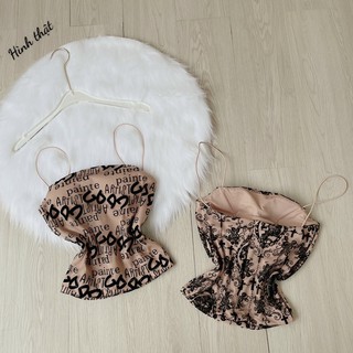Áo 2 dây mút ngực phối lưới - b0u