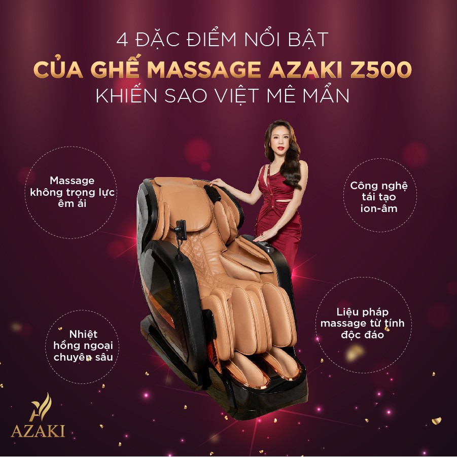 Ghế massage Azaki Z500 - Đẳng cấp luxury - Chuyên sâu vật lý trị liệu