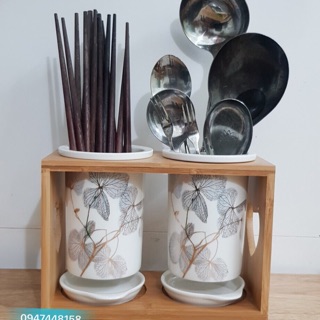 Ống đựng đũa thìa bằng gốm sứ cao cấp Bát Tràng