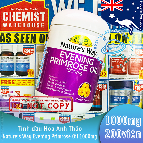 🌼HSD 06/2024🌼 Tinh dầu Hoa Anh Thảo Evening Primrose Oil 1000mg Blackmores 🎯 Chuẩn Chemist - Úc 🌼