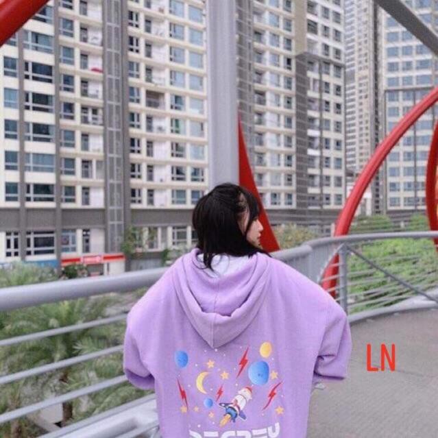 Áo hoodie nam nữ FREESHIP Áo hodie DEGREY L&N form rộng unisex nỉ cotton dày ấm màu tím