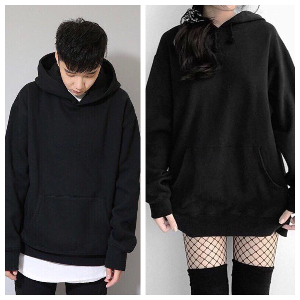 [ĐỦ SIZE - Kèm hình thật] Hoodie nỉ dày đen trơn black basic hoodie unisex
