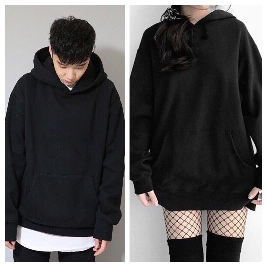 [ĐỦ SIZE - Kèm hình thật] Hoodie nỉ dày đen trơn black basic hoodie unisex | BigBuy360 - bigbuy360.vn