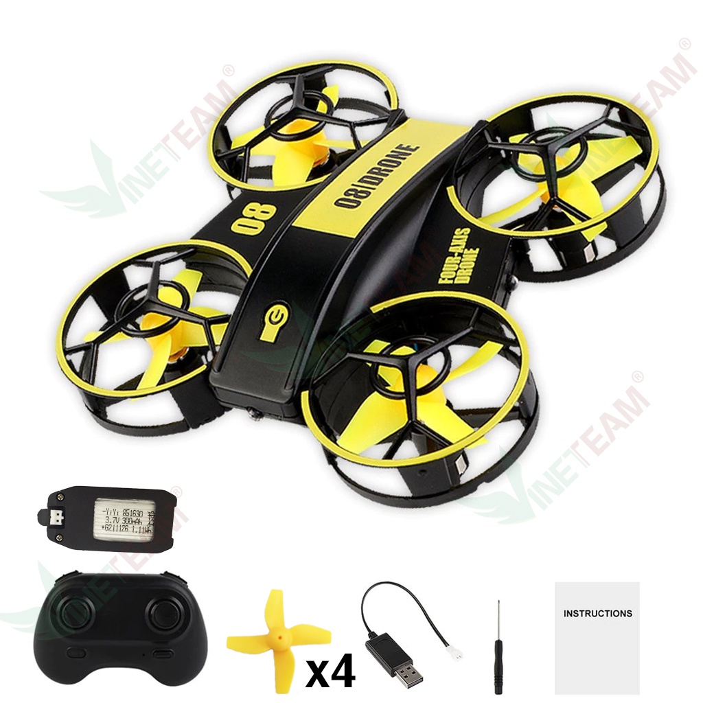 Máy Bay Điều Khiển Từ Xa Mini Có Đèn Led Xoay 360 Độ Dron RH-821-dc4696