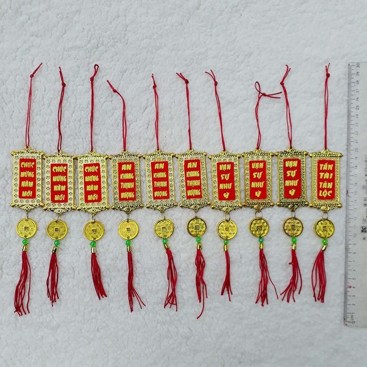 Combo 10 thẻ bài treo cây mai cây đào trang trí Tết (có 4 mẫu)