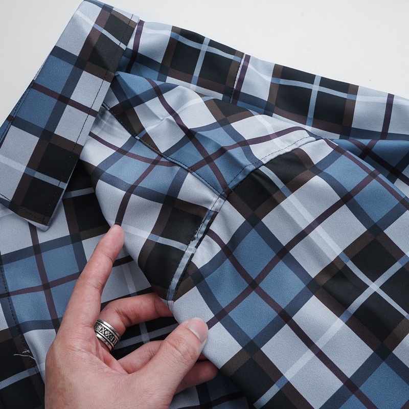 Áo sơ mi nam caro có túi tay ngắn Bigsize < 130kg