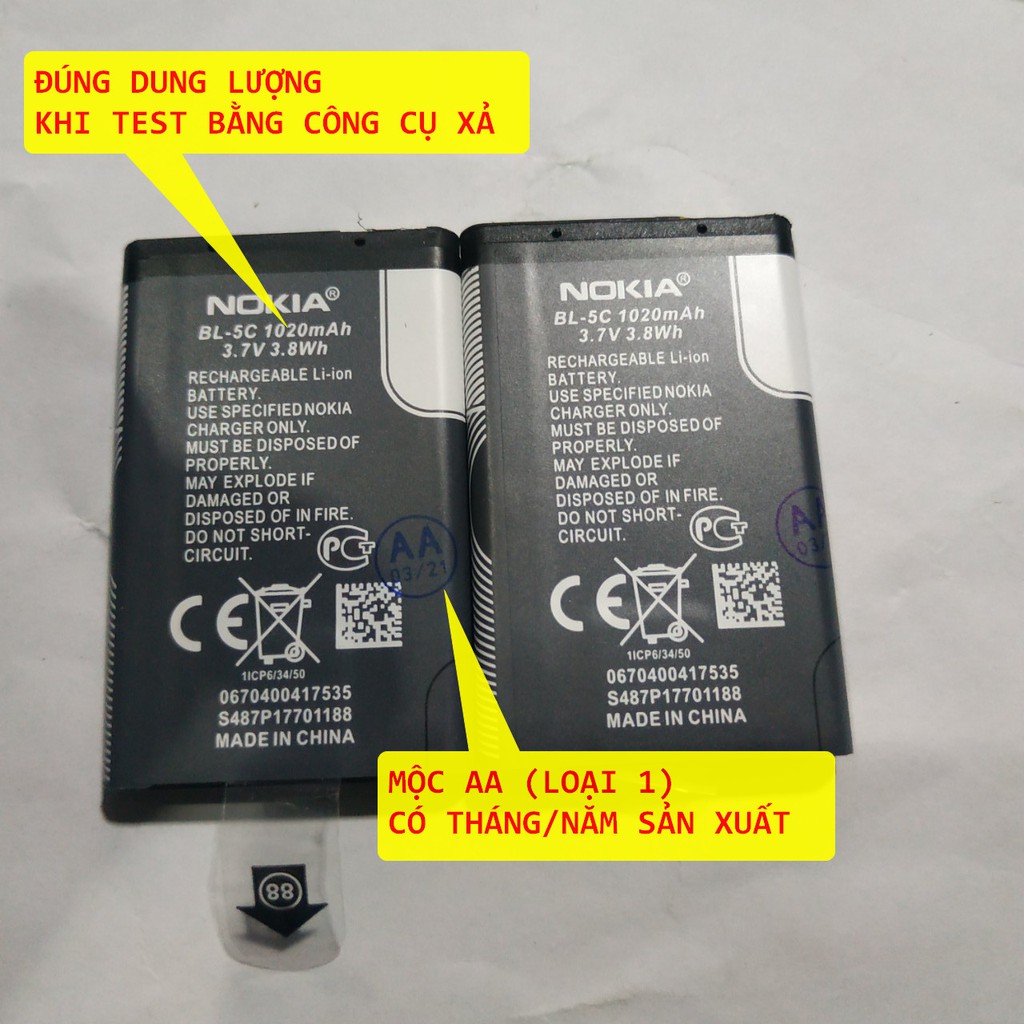 [LOẠI 1] Pin Nokia 5C Pin BL-5C (2IC chống nổ) Pin Nokia 105, 106, 107, 108, 100, 101, 110, 1200, 1202, 1280