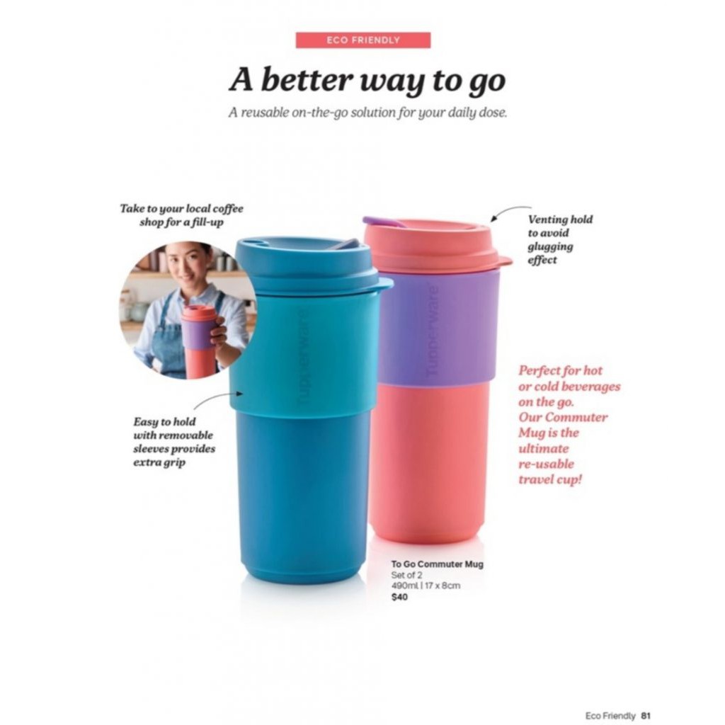 Bình Nước Tupperware Coffee To Go 490ML - A Better Way To Go