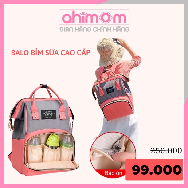 Balo bỉm sữa - balo mẹ bỉm giữ nhiệt bình sữa cho bé kiểu Hàn Quốc, mẫu mới 2021 - Ahimom