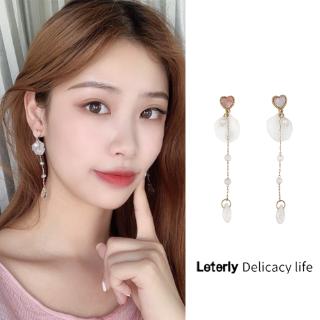 Khuyên tai dài gắn hạt ngọc trai phong cách Hàn Quốc dành cho nữ