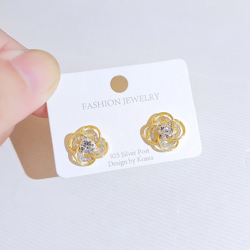 Khuyên tai JIUDUOLAN mạ bạc đính đá zircon nhân tạo dễ phối đồ thời trang dành cho nữ
