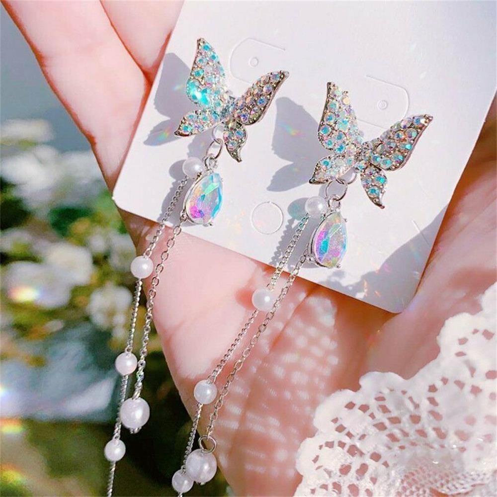 Khuyên Tai Hình Bướm Màu Tím Thời Trang Dành Cho Nữ|Bông Tai Bướm Thời Trang