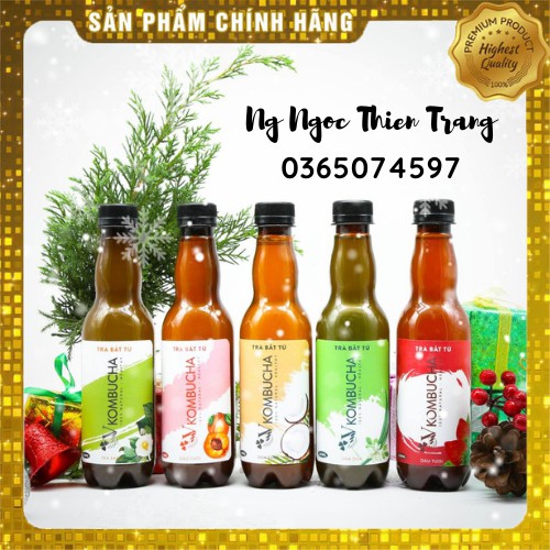 TRÀ BẤT TỬ KOMBUCHA DÂU TƯƠI/ ĐÀO TƯƠI/ TRÀ XANH/ DỪA TƯƠI 330ML