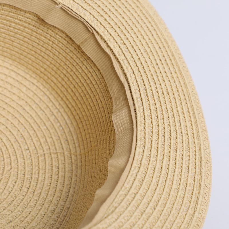 Mũ cói đi biển Boater - vành ngang nhỏ - viền nơ bướm đen
