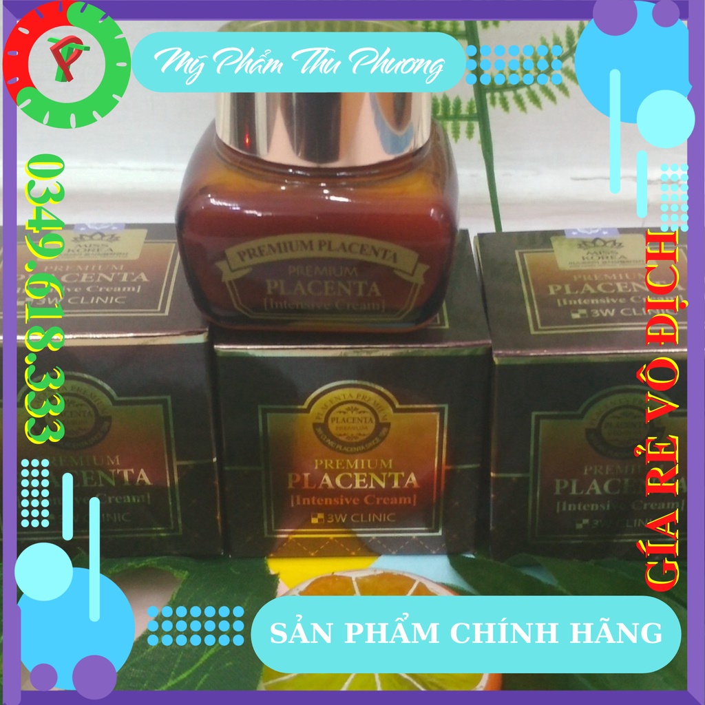 KEM DƯỠNG CHỐNG LÃO HÓA LÀM TRẮNG DA TINH CHẤT NHAU THAI CỪU 3W CLINIC PREMIUM PLACENTA AGE INTENSIVE CREAM