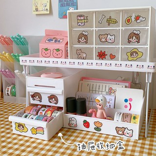 Tủ đựng mỹ phẩm - Tủ decor bàn học - Tủ nhựa để bàn - Tủ nhựa mini - Phụ kiện Pé Mèo