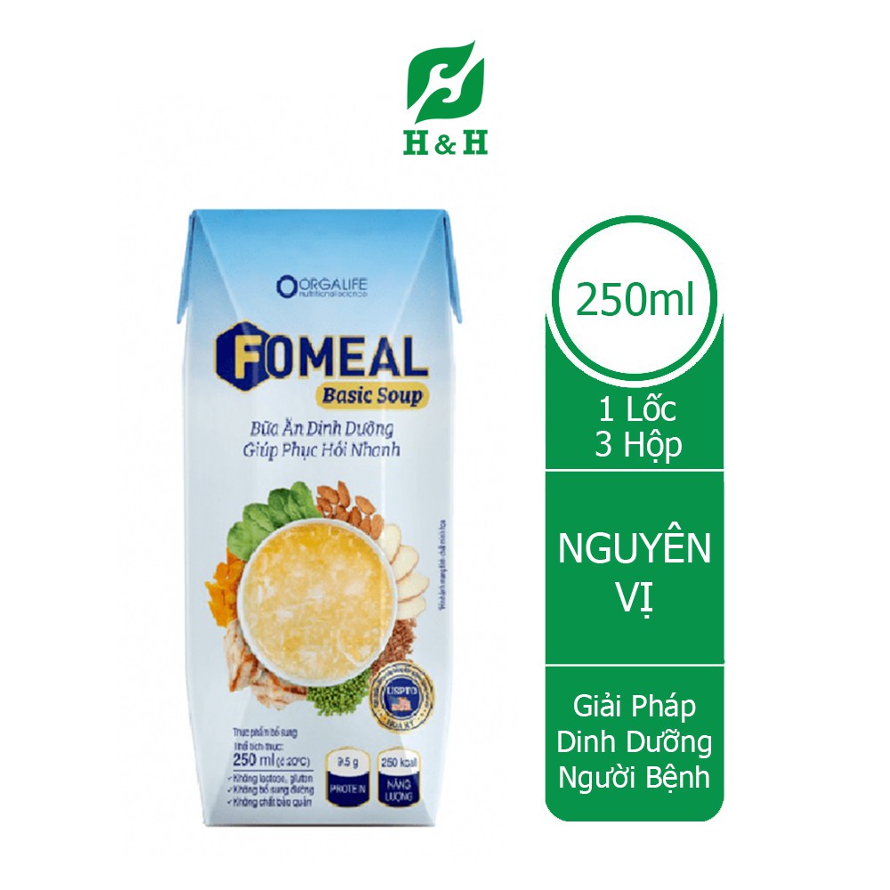 Sữa FOMEAL BASIC SOUP giải pháp dinh dưỡng giúp nâng cao thể trạng người bệnh - lốc 3 hộp/250ml