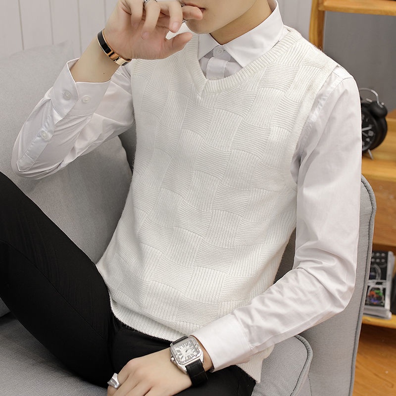Áo Sweater Dệt Kim Sát Nách Cổ Chữ V Dáng Ôm Thời Trang Trẻ Trung Cho