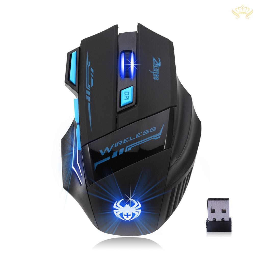 Chuột Chơi Game Không Dây Yula Zeles F14 Led 2.4g 2400 Dpi 7 Nút