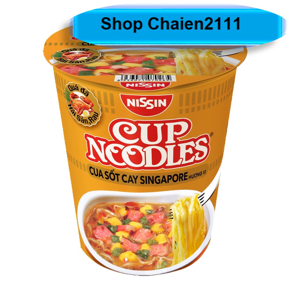 Thùng 12 Ly Mì Cua Sốt Cay Singapore 71g Cup Noodles Nissin