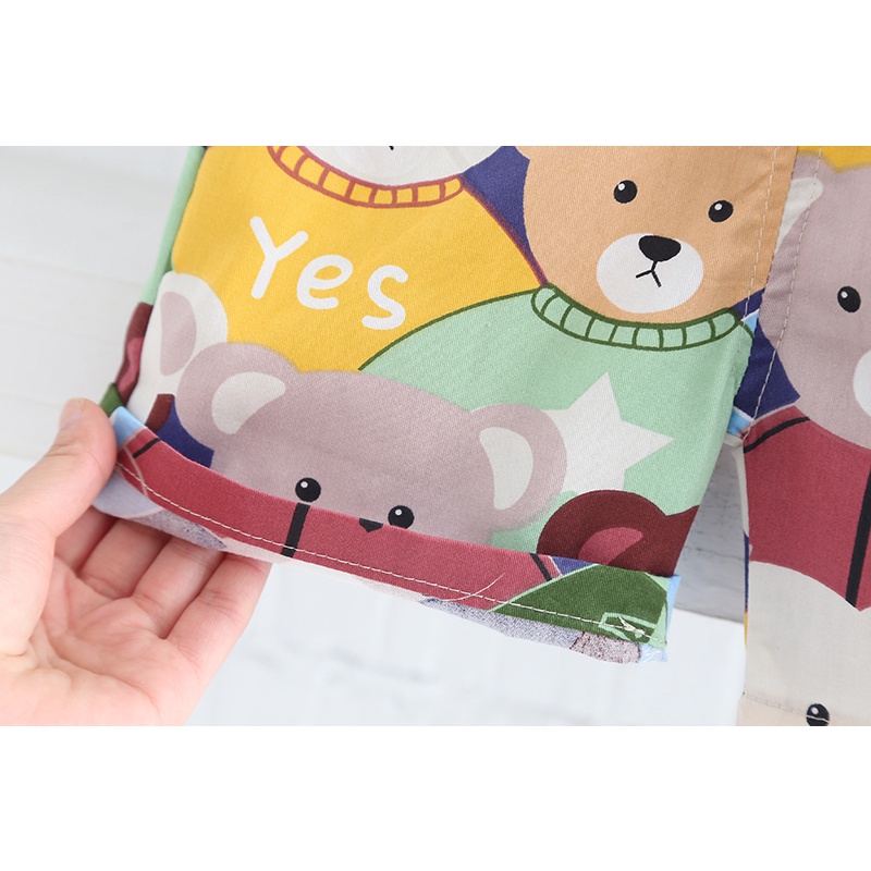 Bộ Trang Phục 2 Món Gồm Áo Thun Tay Ngắn Và Quần short Họa Tiết Hoạt Hình Dễ Thương Cho Bé Trai 0-4 Tuổi