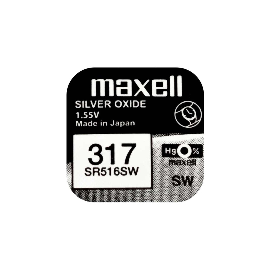 Pin Maxell SR516SW / 317 / 616 / 9939 / 280-58 / S52 / SR516 / SR62 / SB-AR Silver Oxide 1.55Volt (Made in Japan)