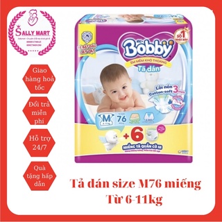 [Hàng Tăng ]Tã Dán Bobby Every - Đệm Thun Thấm Mồ Hôi M76/L68/XL62/XXL56