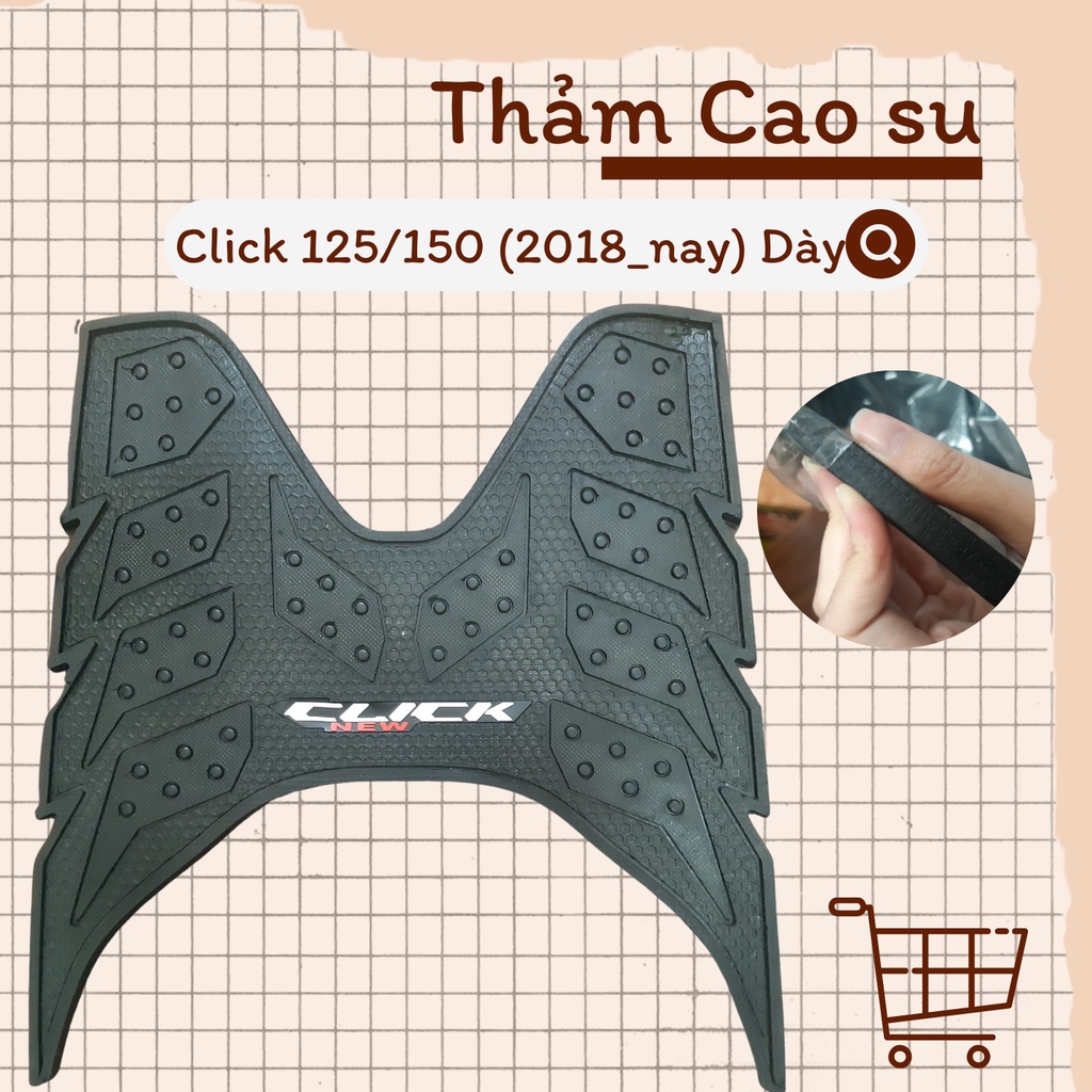 Thảm lót chân cao su xe AB, Click 125/150, Vario 150, Lead, Vision DÀY.