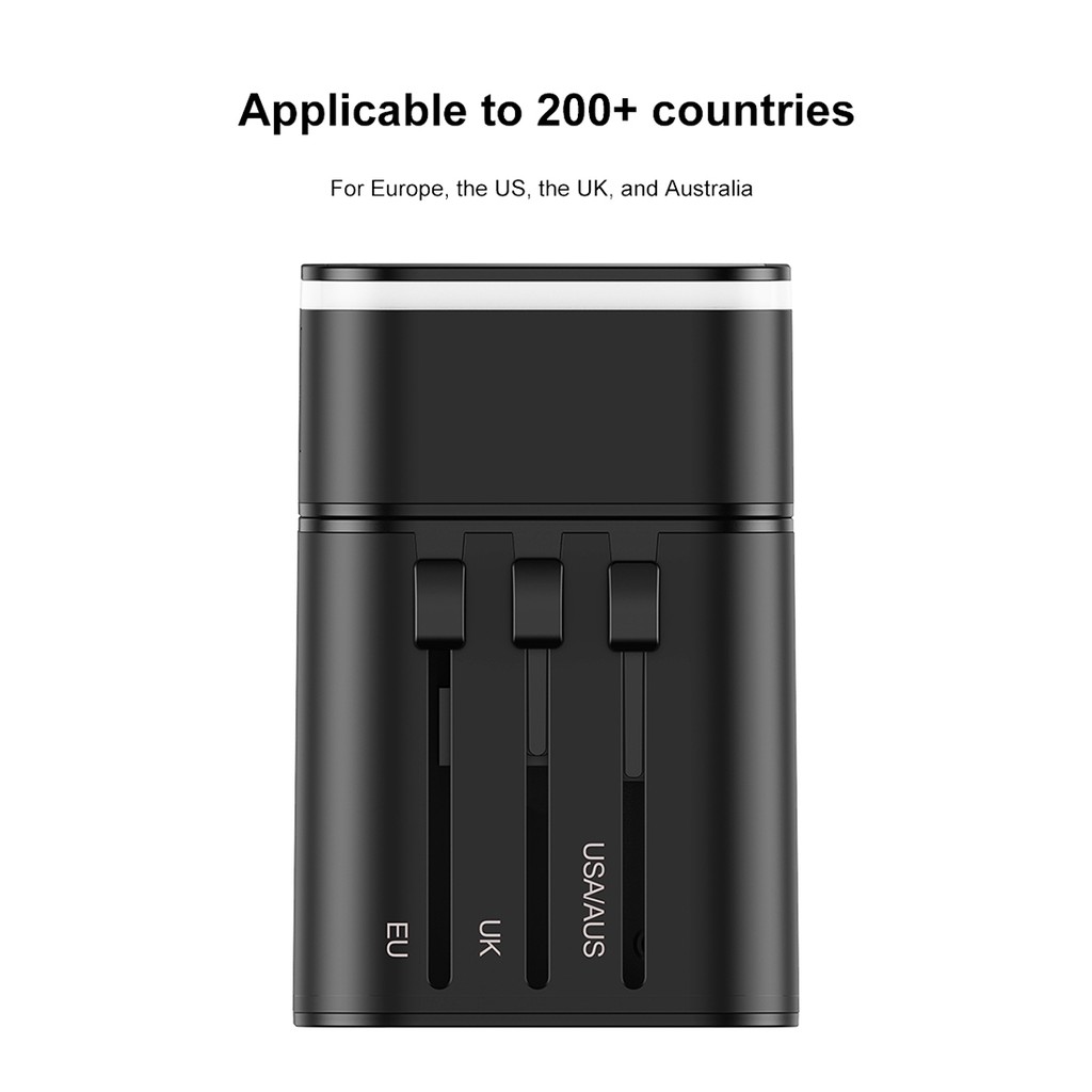 Cốc sạc du lịch đa năng Baseus Removable 2in1 Universal Travel Adapter PPS Quick Charger Edition, hỗ trợ sạc nhanh 3A