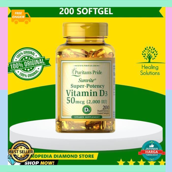 Linh Kiện Điện Tử Chính Hãng Puritan Vitamin D3 2000 IU (50 mcg) Contents 100 USA - 100