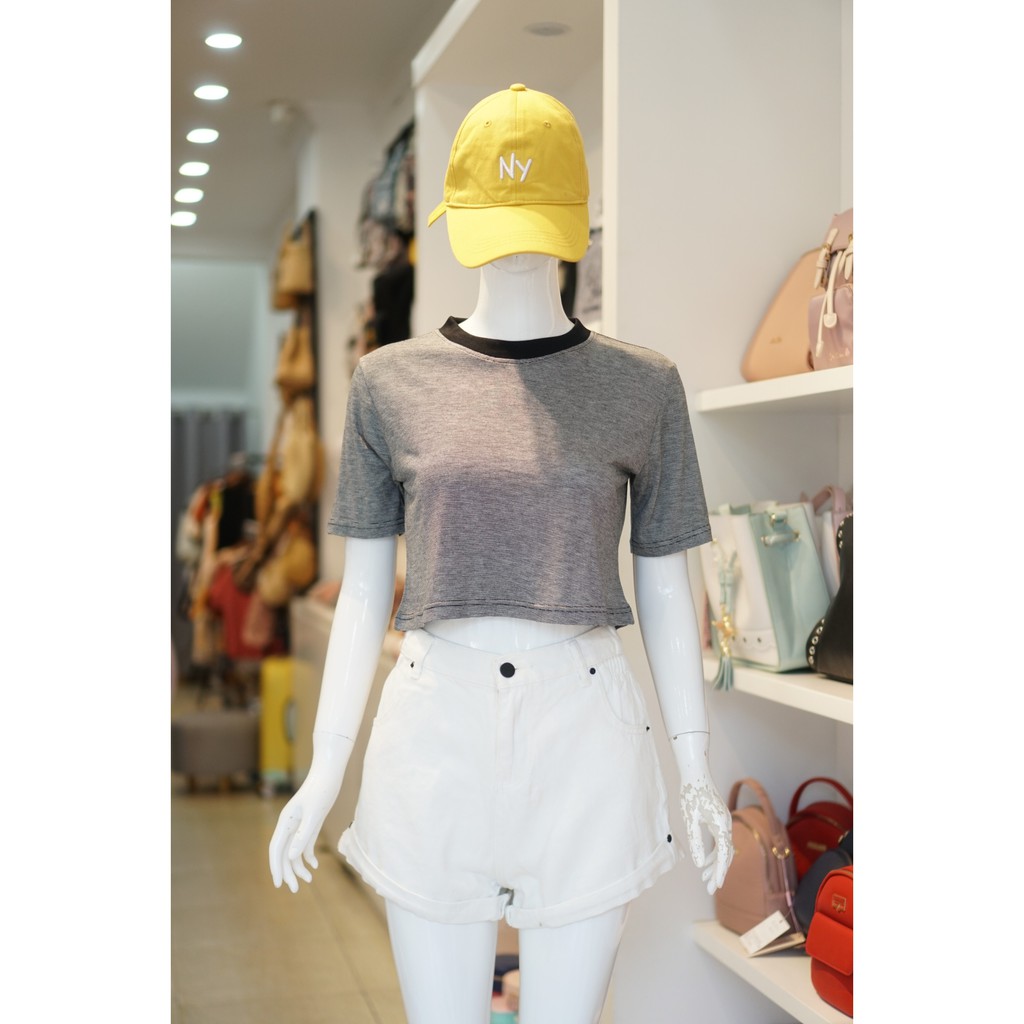 Áo Thun Croptop 050 Sọc Đen