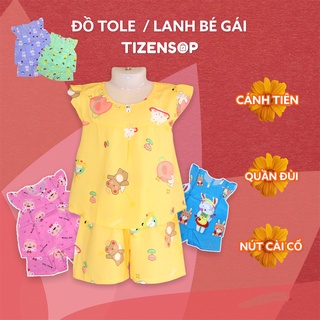 Đồ bộ bé gái lanh tole quần đùi cánh tiên
