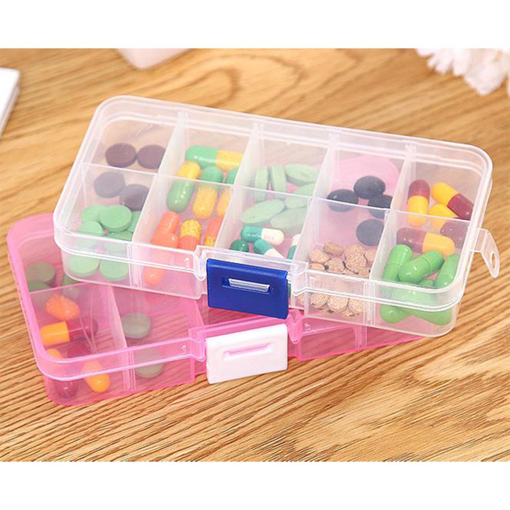 Hộp Nhựa Đựng Đồ Cá Nhân Mini Có Nắp, Tủ Nhựa Đựng Thuốc Y Tế 10/15/24 Chia Nhiều Ngăn