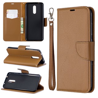Casing Nokia 2.2/3.2/4.2 lychee pattern solid color leather phone case