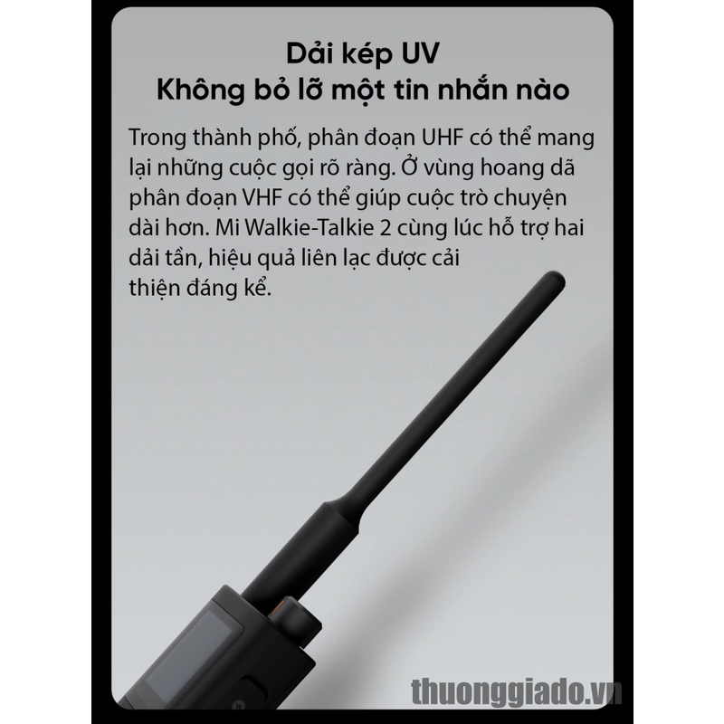 Bộ đàm thông minh Xiaomi Walkie Talkie 2 (XMDJJ02), sử dụng băng tần kép UV, IP65