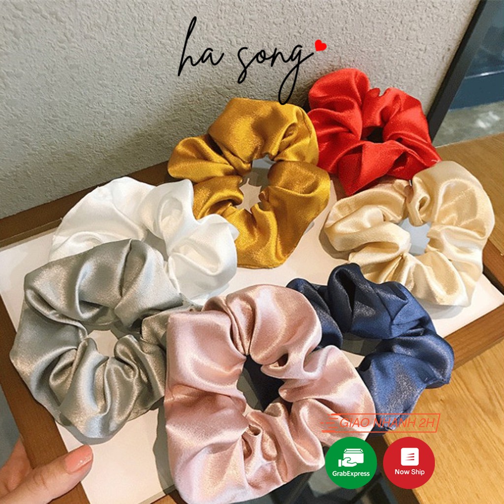 Dây Buộc Tóc Scrunchies Vải Phi Bóng Hot Trend Dễ Thương Nhiều Màu 186 - Ha Song Shop