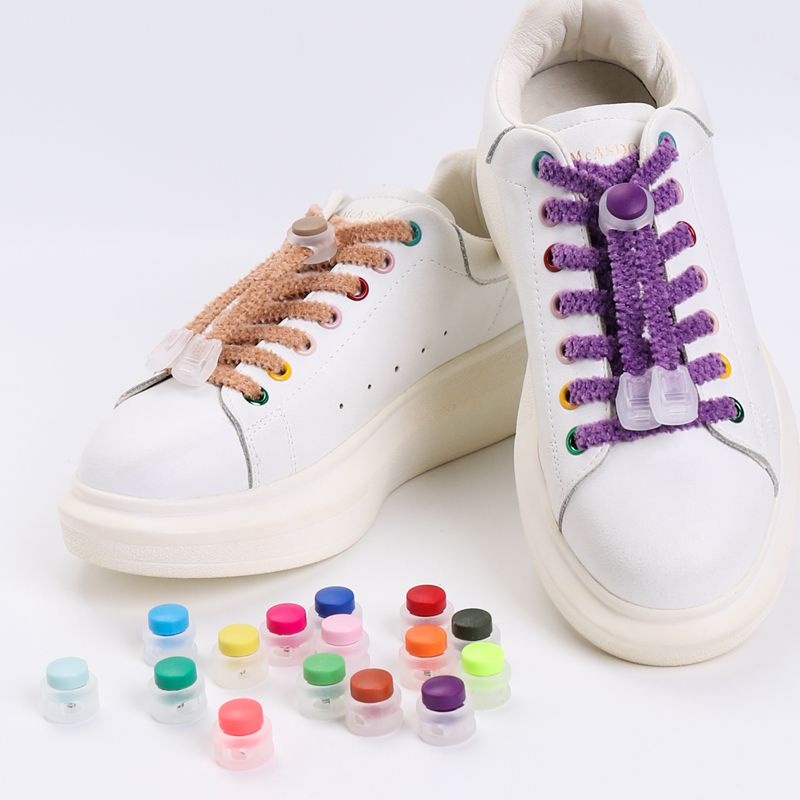 1 Cặp Dây Buộc Giày Co Giãn Phối Lông Cho Trẻ Em