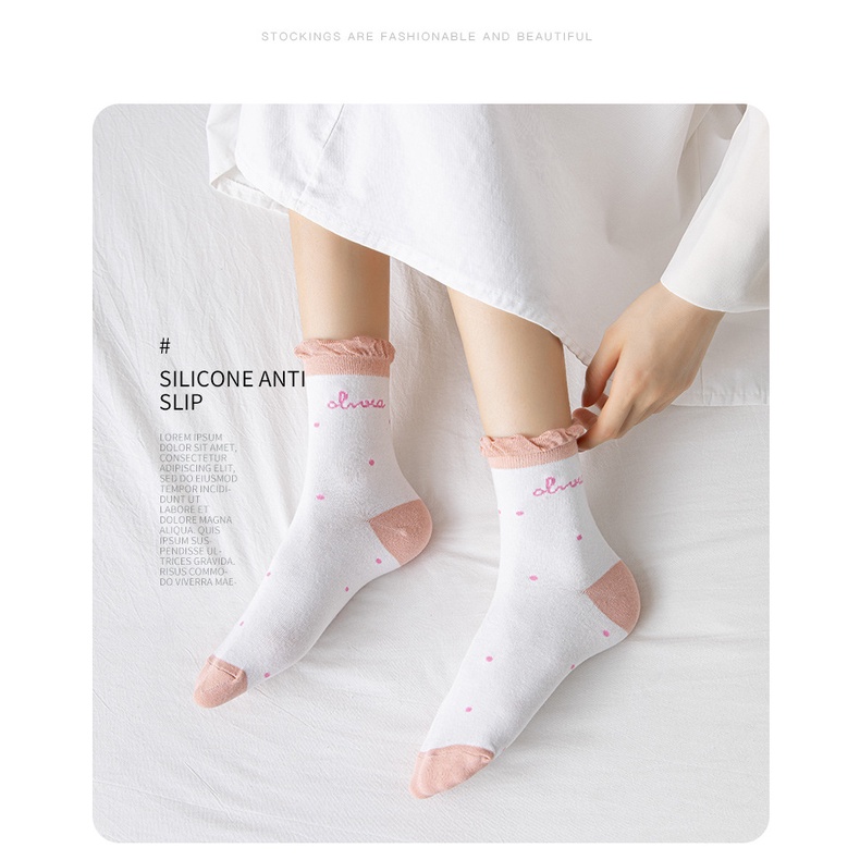 Tất Nữ Nhún Cổ Cao gân tăm Phong Cách Vintage Hàn Quốc TA007