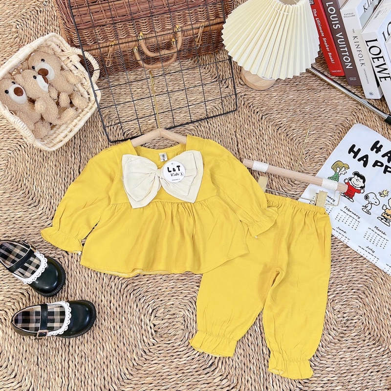 Bộ đũi nơ cho bé gái từ 8-18kg